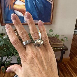 Brand New Sterling Silver Heart Ring - Size 7